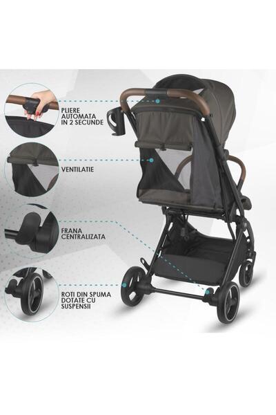 HAPI Carucior sport Marlin, Ultrapliabil cu pliere automata, Copertina cu protectie UV