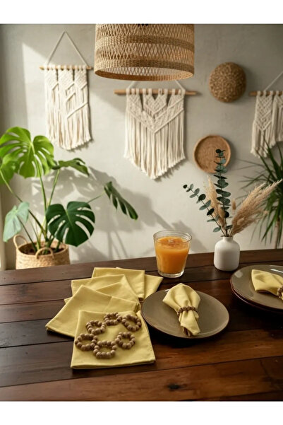 NDC HOME Set șervețele galben premium 6 bucăți (CU CADOU CATARAMĂ) 40x40