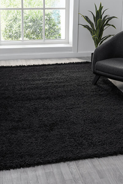 CASERA HOME Victoria Collection Siyah Yumuşak Peluş Shaggy Dokuma Çocuk Oturm...