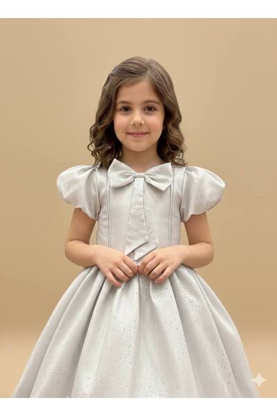 Banuta فستان رصاصي بتصميم كلاسيك خصر V