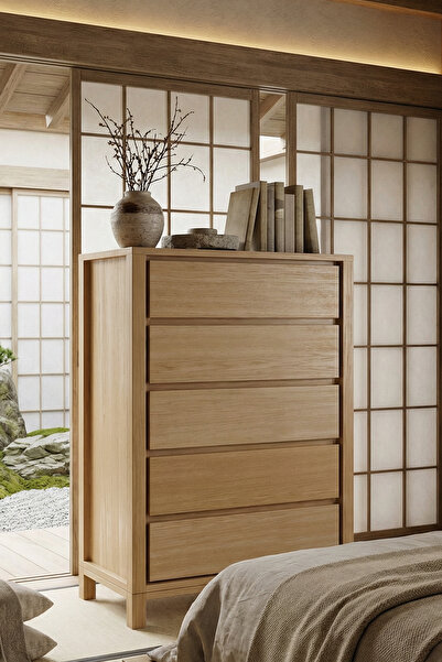 Latanwood Soldre Ahşap Uzun Şifonyer