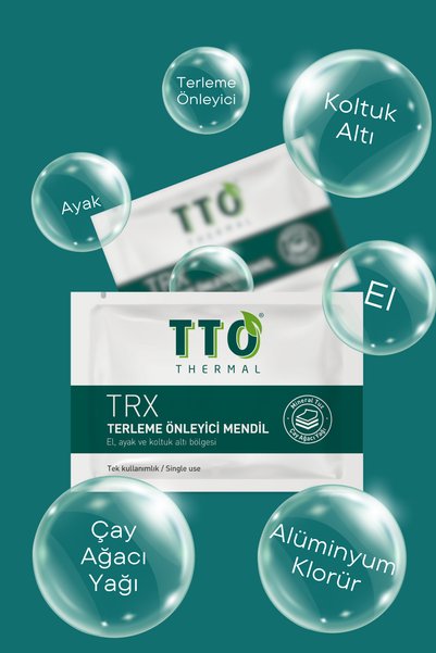TTO Terleme Önleyici Mendil Deodorant Etkili 24 Adet Çay Ağacı Yağı TRX El Ayak Koltuk Altı