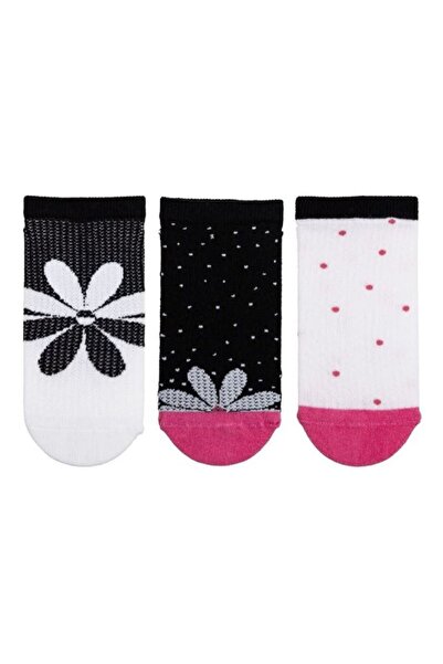 Bross Floral patterned women's 3-pair sneaker socks