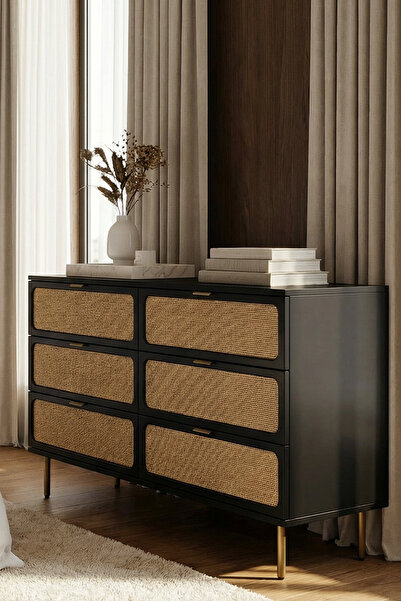 Latanwood Noras Hazeranlı Ahşap Geniş Şifonyer