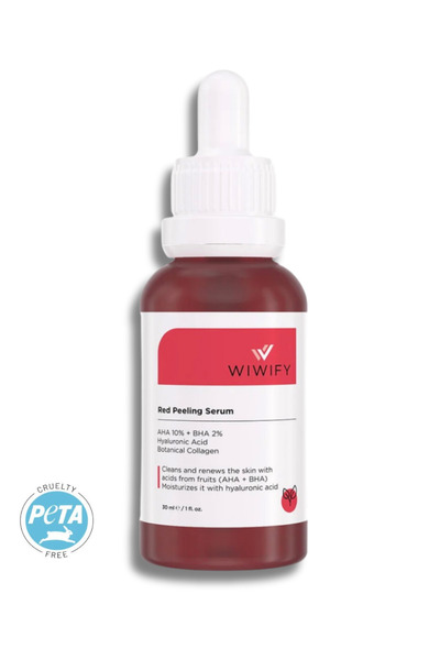 WIWIFY سيروم تقشير أحمر مضاد لحب الشباب وشد المسام (AHA 10%+BHA 2%) 30 مل