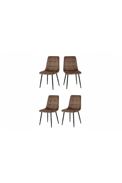 fara marca Furniture Casa upholstered chair set with Velvet Dark Brown Velvet