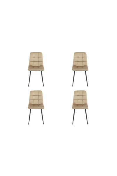 fara marca Mobila Casa upholstered chair set with Velvet Light Brown