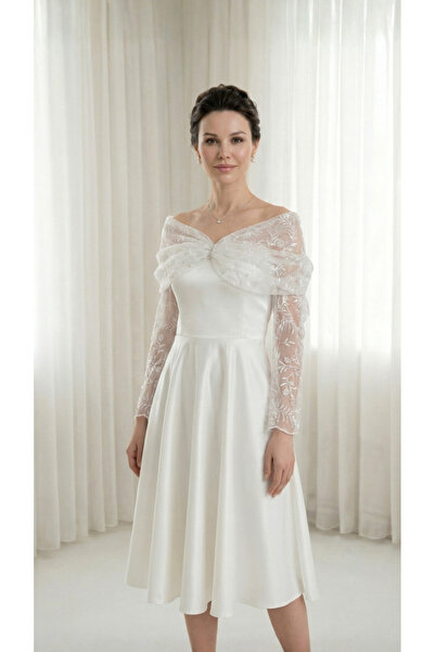 Glorvia Dantel Kollu Kloş Elbise