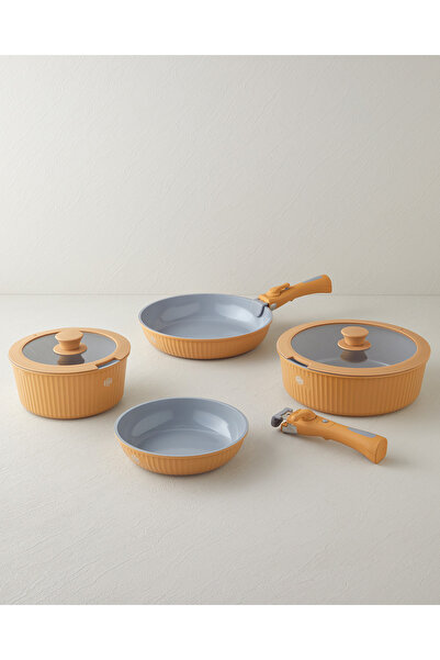 English Home ClickEase CeraWell 8 Parça Tencere Seti 20 – 20 – 26 – 26 cm Hardal