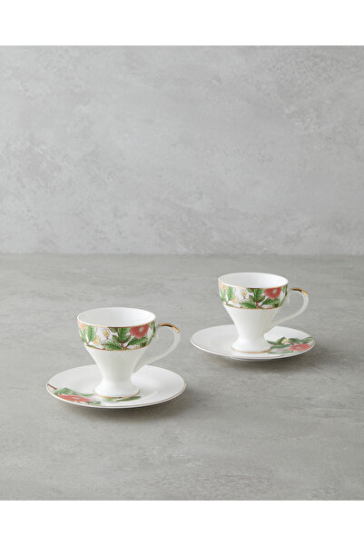 English Home Garden Dream New Bone China 4 Parça 2 Kişilik Kahve Fincan Takım...