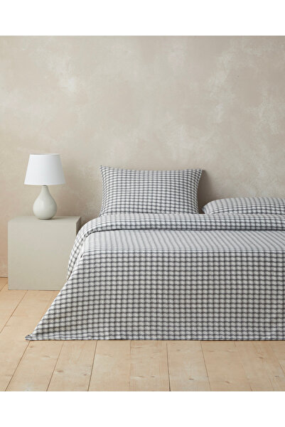 English Home Swirl Check İpliği Boyalı Çift Kişilik Çarşaflı Nevresim Takımı ...