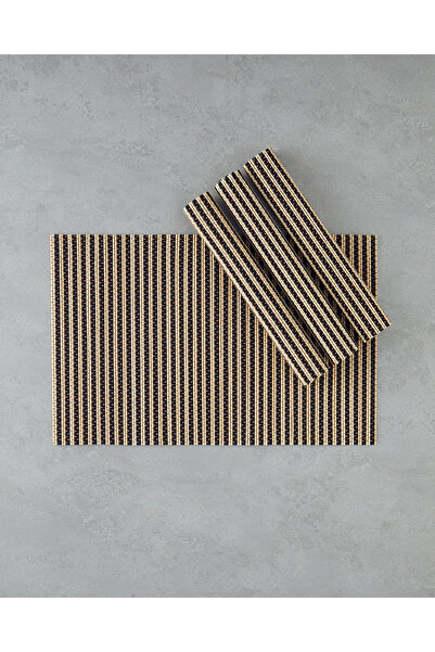 English Home Serene Bambu 4'lü Amerikan Servis 30x45 cm Siyah-Krem