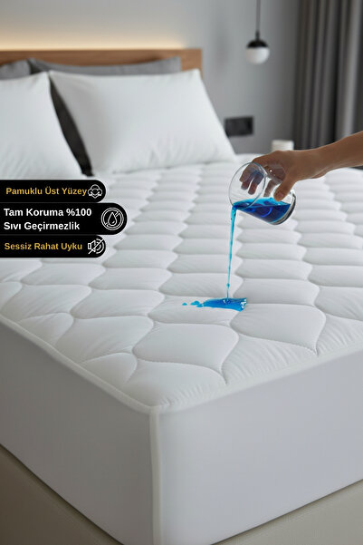 Senpai Kapitoneli Pamuklu Fitted %100 Sıvı Su Geçirmez Tek-Çift Kişilik Yatak...