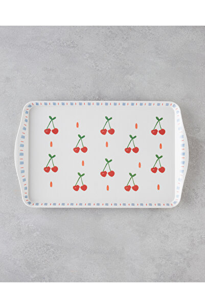 English Home Cherries Melamin Tepsi 24x39 Cm Kırmızı