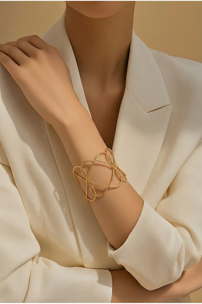 Pukka Collectionn Kalın Tasarım Tel Kelepçe