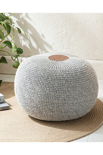 English Home Knit Splay Puf Gri