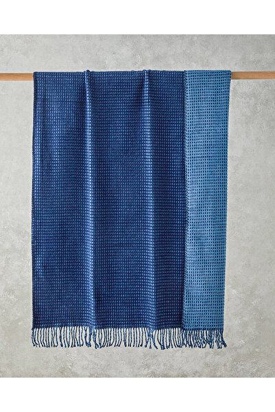 English Home Plain Waffle Pamuklu Tv Battaniye 110x170 cm Lacivert- Mavi