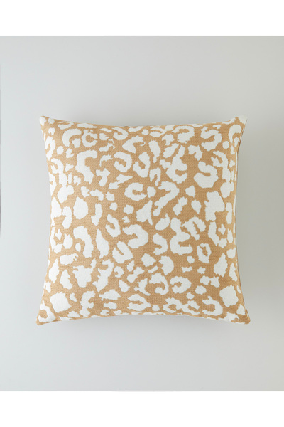 English Home Leopura Dekoratif Kırlent 45x45 cm Açık Kahverengi