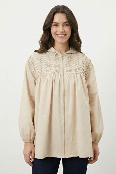 Soul Women's Hooded Front Zipper Seasonal Jacket – 32458Ckt - Stone