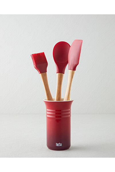 Hecha Silicone 4 Piece Serving Set 28X32.5X31 cm X 14.5 cm Red