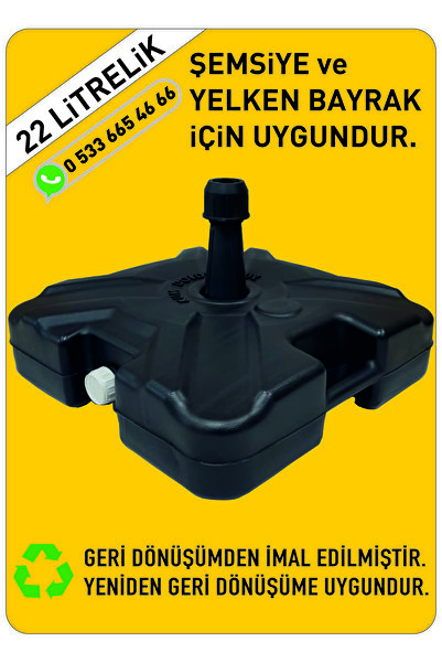 Hiper 22 litre Yelken Bayrak ve Plaj Şemsiye Bidonu