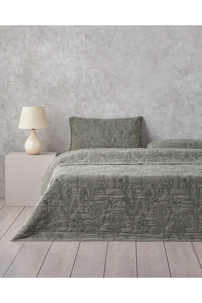 English Home طقم غطاء سرير مزدوج من بيل بلوم مقاس 200×220 سم باللون الأخضر