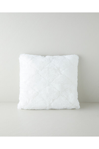 English Home Soft Touch Rabbit Pelüş Kırlent Kılıfı 45x45 cm Beyaz