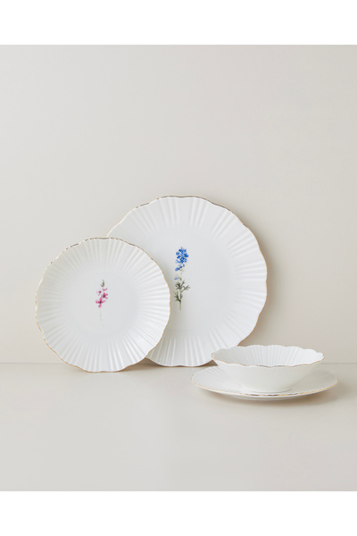 English Home Soft Garden Porselen Yemek Takımı 24 Parça 6 Kişilik Gold