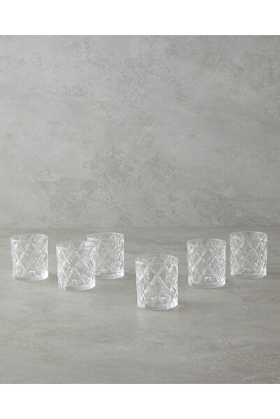 English Home Diamond Cam 6'lı Kahve Yanı Bardak 90 ml Şeffaf