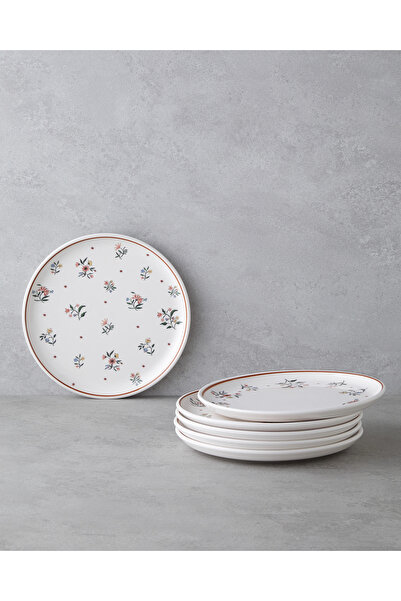 English Home Bianca Seramik 6'lı Pasta Seti 20 cm Renkli