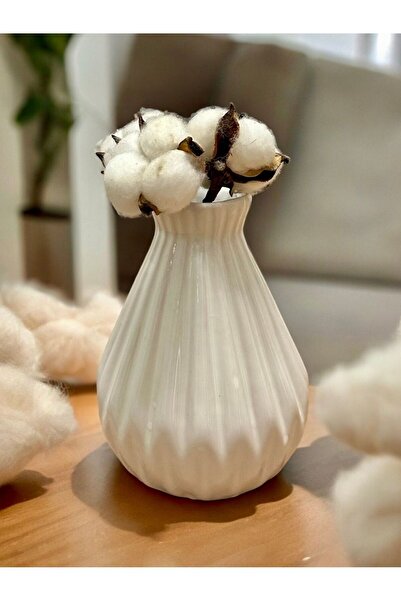 Carmen Soft Dekoratif Mini Modern Iskandinav Vazo - Beyaz