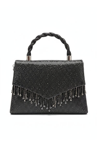 ARDSU Sparkling Black Crystal Stone Evening Bag