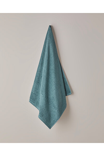 English Home Border Check Pamuk Banyo Havlusu 70x140 cm Petrol