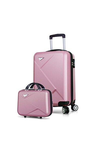 My Valice Diamond Abs Kabin Ve Makyaj Boy Rose Gold 2'li Valiz Seti