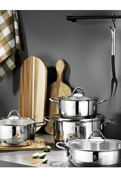 FALEZ Netto 8 Prç Çelik Tencere Set