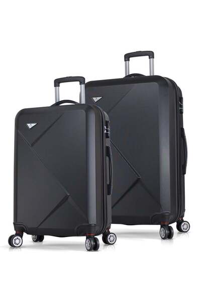 My Valice Diamond Abs Orta Ve Büyük Boy Siyah 2'li Valiz Seti