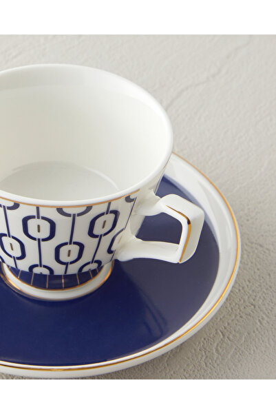 English Home Octavia New Bone China 4 Parça 2 Kişilik Kahve Fincan Takımı 90 ml Lacivert