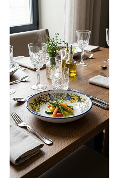 Bonna Albufera Mid White Bloom Deep Plate 23 cm Çukur Tabak 1000 cc