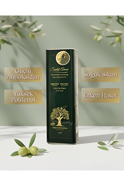 Sadık Amca Erken Hasat Soğuk Sıkım Natürel Sızma Zeytinyağı 2 Lt. Özel Tasarı...