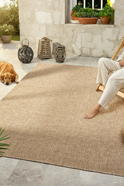 CASERA HOME Natural Collection Jut Tabanlı Hasır Dokuma Örme Bohem Antialerji...