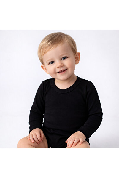 PİNUPTEX Tekli %100 Pamuk Uzun Kollu Bebek Çıtçıtlı Body / Zıbın