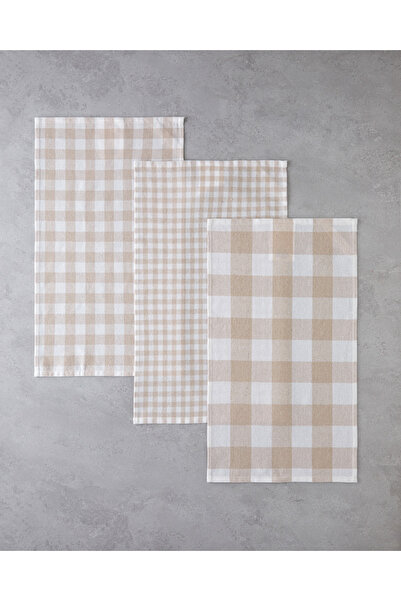 English Home Dyna Pamuk 3'lü Kurulama Bezi 30x50 cm Bej