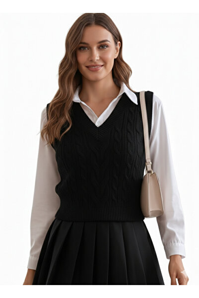 youknitwear you Cameron %100 Pamuk V Yaka Kadın Süveter