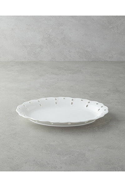 English Home Elodie Porselen Kayık Tabak 35 cm Beyaz