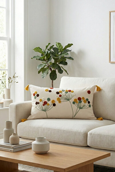 cottoncloth ПАНЧОВАНИ БРОДИРАНИ ПРАВОЪГЪЛНИ КАЛЪФКИ ДЕКОРАТИВНИ ПОЛЕН 35x55 см