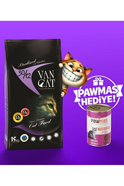Vancat Sterilised Tavuklu Kısırlaştırılmış Kedi Maması 15 Kg