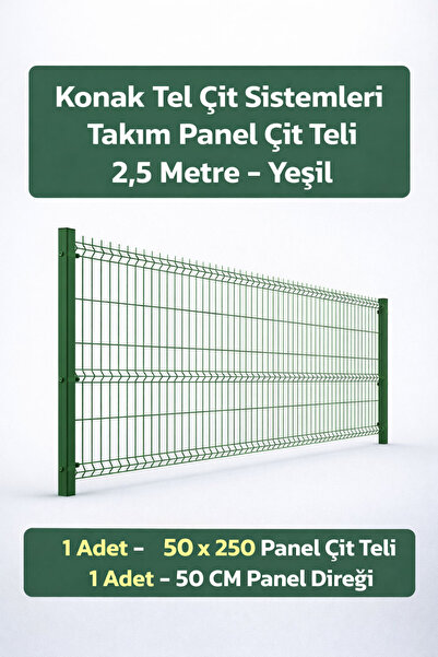 Konak Tel Çit Aksaray 1 Adet Takım Bahçe Panel Çim Çiti Teli 50x250 cm 55X150...