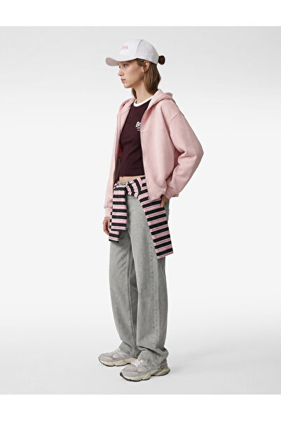 Koton Modal Karışımlı Kapüşonlu Oversize Fermuarlı Sweatshirt