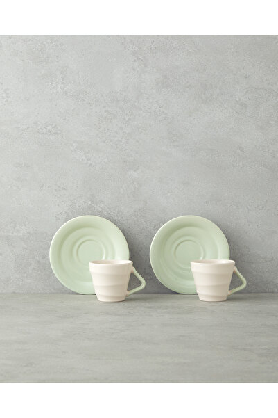 English Home Valora Seramik 4 Parça 2 Kişilik Kahve Fincan Takımı 90 ml Açık ...
