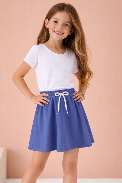 Cansın Mini Дівчача синя тенісна спідниця - Еластичний пояс, 19136